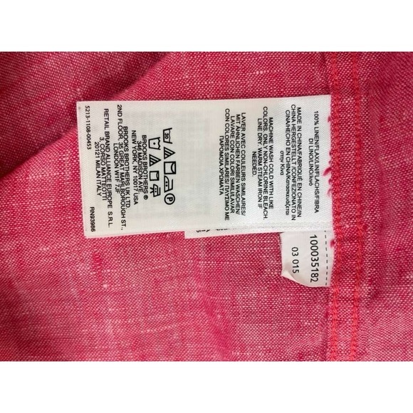 Brooks Brothers Mens 2XLT Tall 1818 The Original Polo Linen Shirt Pink - Picture 3 of 7